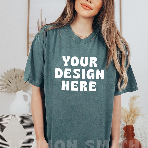 Blue Spruce Comfort Colors C1717 Mockup, Blue Spruce Mockup, Comfort Colors mockup, Comfort colors mockup, Model Mockup, Boho Mockup C1717