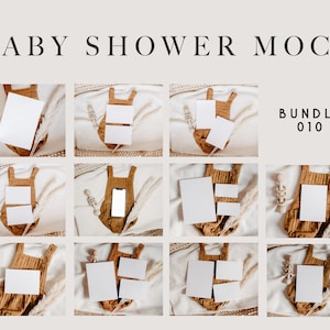11 Pacchetto mockup stazionario Baby Shower, Multi Pack Mock, Baby Mock Up, mockup stazionario, mockup doccia, mockup baby shower, mockup minimo