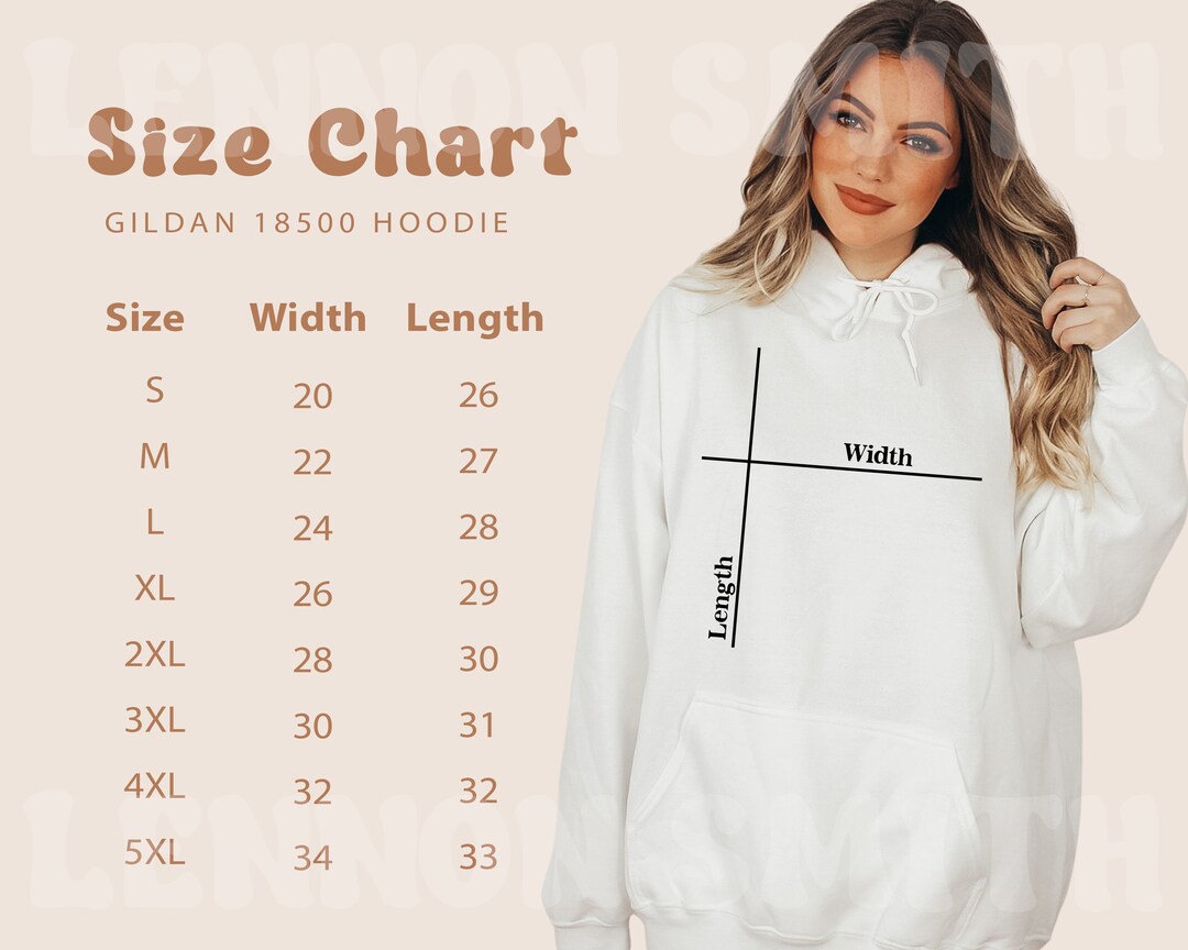 Gildan 18500 Sizing Chart, Size Chart, Gildan 18500 Hoodie Size