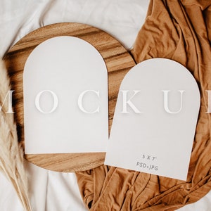 Mock Up ad arco 5x7, Mock per invito a nozze curvo, Mockup ad arco, Mock per invito a matrimonio ad arco, Mock stazionario Boho, Mock semplice, Articoli simili 011