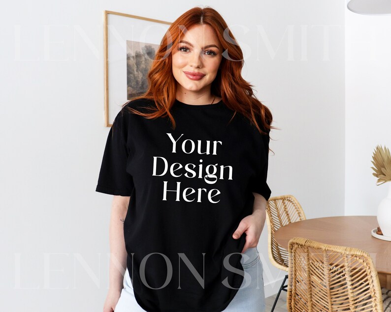 Svart Gildan 64000-modell, svart Gildan-skjorta, t-shirt-modell, modellmodell, svart Gildan-modell, t-shirt-modell, t-shirt-modell, gildan svart modell bild 2