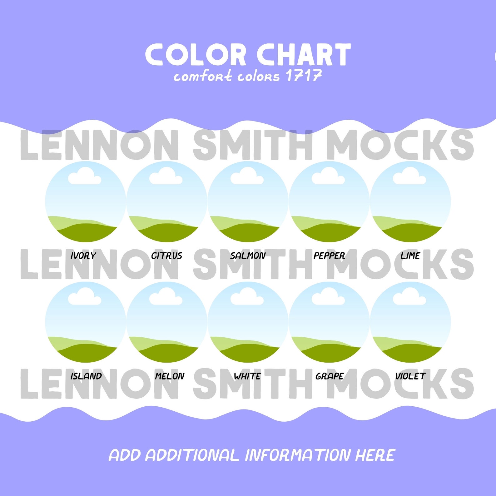 Canva Comfort Colors 1717 Color Guide, Customizable Comfort Colors Size ...