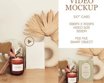 Video Mockup 5x7 Stationary Mockup, video mockup, stationery video mockup, 5x7 video mock, Card Video Mockup, Mockup video stationery, card