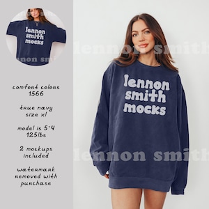 True Navy Comfort Colors 1566 Mock-up, Comfort Colors Crewneck Mockup, Comfort Colors Mock, Aesthetic Comfort Colors 1717 Mockup, 1566 navy