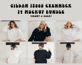 Gildan 18000 Crewneck Mockup Bundle, Gildan Crewneck Mockup, Crewneck Mockup Bundle, Model Mockup, Jumper Mockup, Sweater mock, Gildan mock