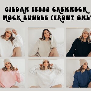 Gildan 18000 Crewneck Mockup Bundle, Gildan Crewneck Mockup, Crewneck Mockup Bundle, Model Mockup, Jumper Mockup, Sweater mock, Gildan mock