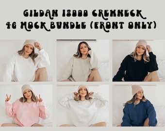 Gildan 18000 Crewneck Mockup Bundle, Gildan Crewneck Mockup, Crewneck Mockup Bundle, Model Mockup, Jumper Mockup, Sweater mock, Gildan mock
