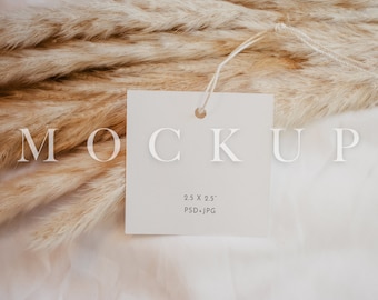 2.5 X 2.5 Tag Mockup, Hang Tag Mock, Clothing Tag Mock, Square tag mockup, Stationary Mock, small business tag mock, Wedding Tag Mockup