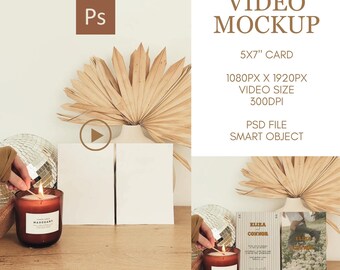Video Mockup 5x7 Stationary Mockup, video mockup, stationery video mockup, 5x7 video mock, Card Video Mockup, Mockup video stationery, card
