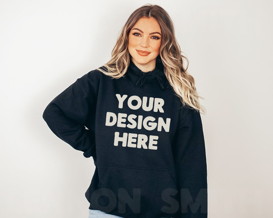 Gildan 18500 Black Hoodie Mockup, Gildan Hoodie Mockup, Black Hoodie ...