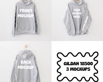 Sleeve Mockup, Gildan 18500 Sport Grey Hoodie Mockup, Sleeve Gildan Hoodie Mockup, Wrist Grey Hoodie Mockup, Model Mockup, Grey Jumper Mock