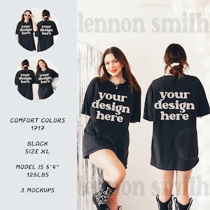 Front and Back Mockup, Back Comfort Colors Mockup, Black Comfort Colors Mockup, Black 1717 Comfort Colors Mockup, Back Comfort colors mockup