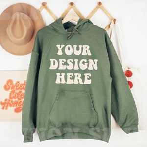 Gildan 18500 Military Green Hoodie Mockup, Gildan Hoodie Mockup, Military green Hoodie Mockup, Model Mockup, Sweater mockup, Gildan mock
