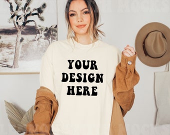 Natural Gildan 2000 Mockup, Natural Gildan Shirt, Tee Mockup, Model Mockup, T-Shirt Mockup, Tshirt mock, gildan natural mock