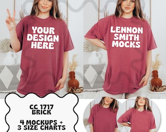 Brick Comfort Colors C1717 Mockup, Brick Mockup, Brick Comfort Colors mockup, Brick Comfort colors mockup, Model Mockup, Boho Mockup C1717