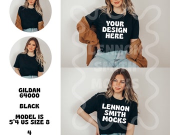Maqueta Gildan 64000 negra, camisa Gildan negra, maqueta de camiseta, maqueta modelo, maqueta Gildan negra, maqueta de camiseta, maqueta de camiseta, maqueta negra de gildan