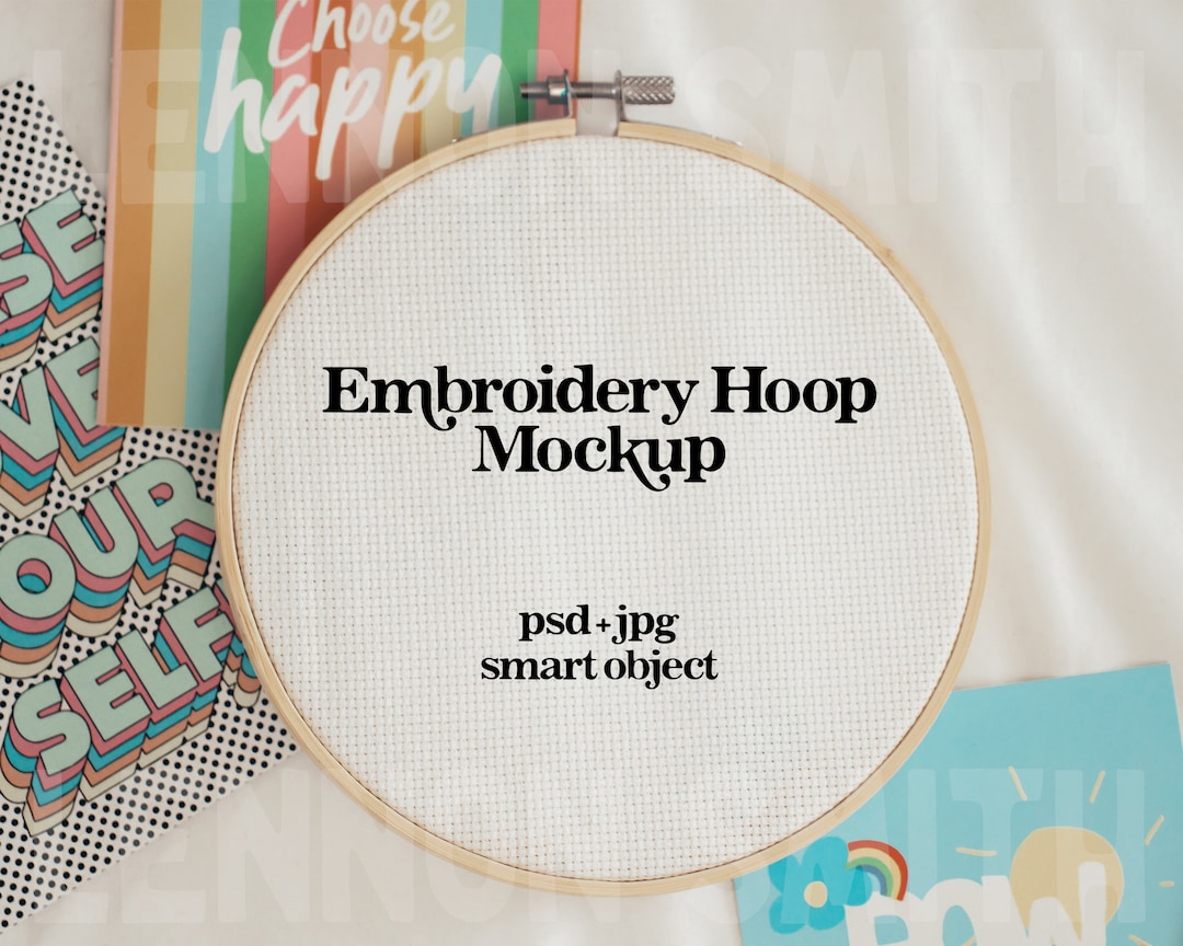 Embroidery Hoop Mockup, Cross Stitch Mock, Sewing Mockup, Embroider