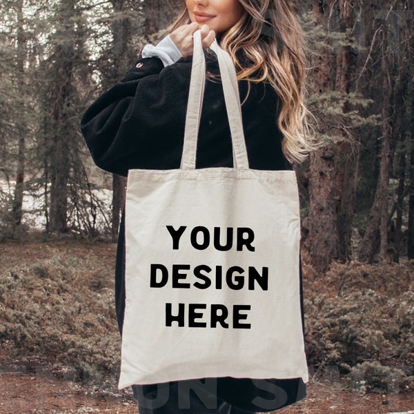 Tote Bag Mockup, Canvas Tote Bag mock, Camping tote bag mock, Model Tote bag mock, Model mock, Canvas tote bag mockup, Port Authority B150