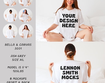 Ash Bella and Canvas 3001 Tshirt Mockup, Bella Canvas Shirt, Tee Mockup, Model Mockup, Ash Grey Bella and canvas mock, Ash T-Shirt Mockup