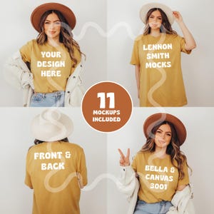 Mustard Bella Canvas 3001 Tshirt Mockup, Mustard Bella Canvas Shirt, Mustard Tee Mockup, Mustard T-Shirt Mockup, Mustard Tshirt mock