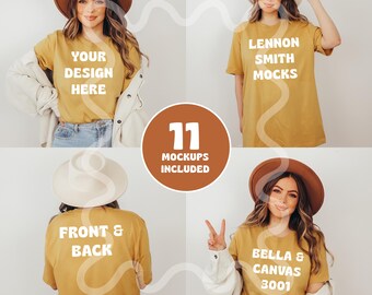 Senape Bella Canvas 3001 Tshirt Mockup, Senape Bella Canvas Camicia, Senape Tee Mockup, Senape T-Shirt Mockup, Senape Tshirt finto