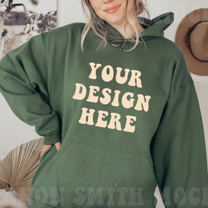 Gildan 18500 Military Green Hoodie Mockup, Gildan Hoodie Mockup, Military green Hoodie Mockup, Model Mockup, Sweater mockup, Gildan mock
