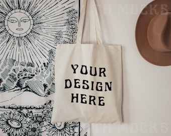 Tote Bag Mockup, Canvas Tote Bag mock, Retro tote bag mock, Model Tote bag mock, Model mock, Canvas tote bag mockup, Print on demand mock