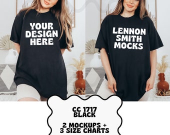 Black Comfort Colors C1717 Mockup, Black Mockup, Comfort Colors mockup, Comfort colors,  Model Mockup, Comfort Colors Boho Mockup C1717