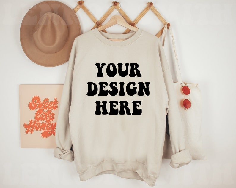 Gildan 18000 Sand Crewneck Mockup Gildan Crewneck Mockup - Etsy