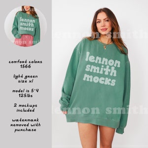 Light Green Comfort Colors 1566 Mock-up, Comfort Colors Crewneck Mockup, Comfort Colors Mock, Aesthetic Comfort Colors 1717 Mockup, 1566