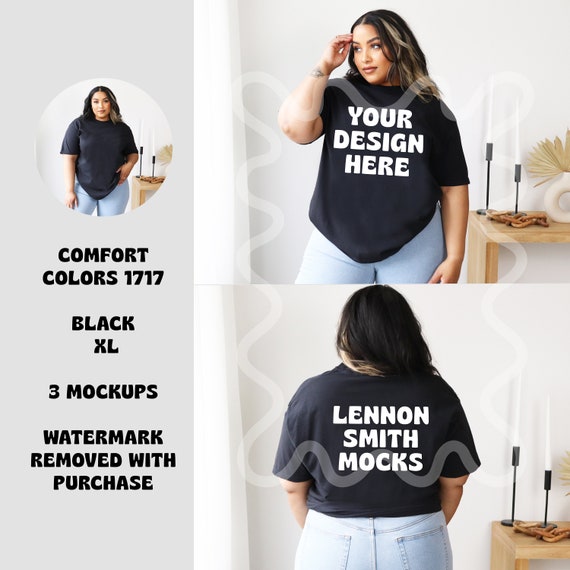 Black Comfort Colors C1717 Mockup, Black Mockup, Comfort Colors mockup, Comfort colors,  Model Mockup, Comfort Colors Boho Mockup C1717