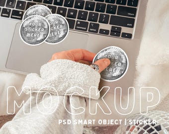 Mockup di adesivo fustellato, Mockup di adesivo, Mockup di computer, Mockup di adesivo Printify, Mockup di laptop, Mockup di adesivo per telefono, Mockup di adesivo,