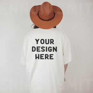 Back of shirt mock, White Gildan Mockup, White Gildan Back Shirt, Back Tee Mockup, Model Mockup, T-Shirt Mockup, gildan heavy cotton