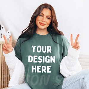 Christmas Blue Spruce Comfort Colors C1717 Mockup, Holiday Blue Spruce Mockup, Comfort Colors mockup, Comfort colors mockup, Model Mockup