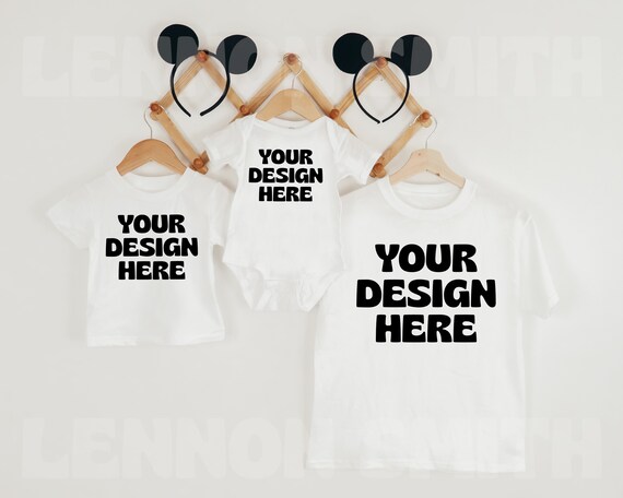 Family Mockup, White Youth Mockup, Youth Gildan 5000B Mock, Black shirt mockup, onesie mockup, baby mockup, sibling mockup, rabbit skins