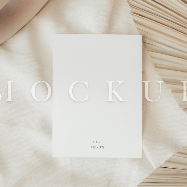 5x7 Stationary Mockup, Boho Mockup, Wedding Invite Mock Up, 5x7 ratio mock, natural mockup, desert tone mockup, minimal mock, like items 023