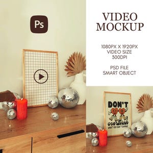 Video Frame Mockup, Video Mockup, Vertical frame mockup, Photoshop mockup, psd mockup, 2:3 ratio mockup, picture mockup, Wall art mockup