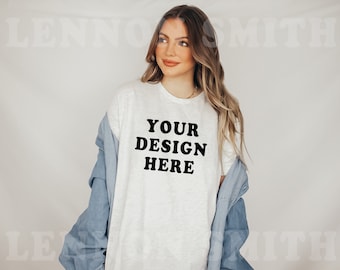 Ash Grey Bella Canvas 3001 Tshirt Mockup, Bella Canvas Shirt, Tee Mockup, Model Mockup, Ash Grey Bella and canvas mock, T-Shirt Mockup