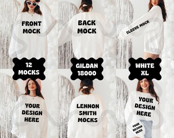 Gildan 18000 White Mockup, Cowgirl Gildan Crewneck Mockup, Bridal Crewneck Mockup, Disco Gildan 18000 Mockup, Maglione mockup, Disco mockup