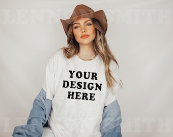 Ash Grey Bella Canvas 3001 Tshirt Mockup, Bella Canvas Shirt, Tee Mockup, Model Mockup, Ash Grey Bella and canvas mock, T-Shirt Mockup