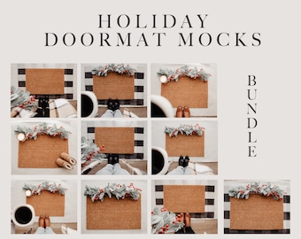 Christmas Doormat Mock Bundle, Christmas Mock up, Holiday doormat mock up, Holiday doormat mock, Christmas mockups, Christmas Doormat
