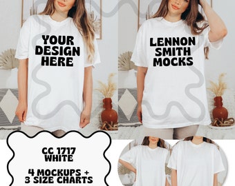 White Comfort Colors C1717 Mockup, White Mockup, Comfort Colors mockup, Comfort colors,  Model Mockup, Comfort Colors Boho Mockup C1717