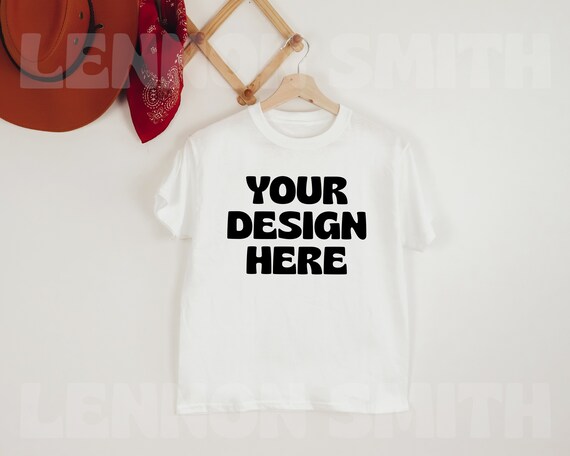 White Youth Mockup, Youth Gildan 5000B Mock, White shirt mockup, White Kids shirt mockup, white shirt for kids mockup, Gildan shirt mockup