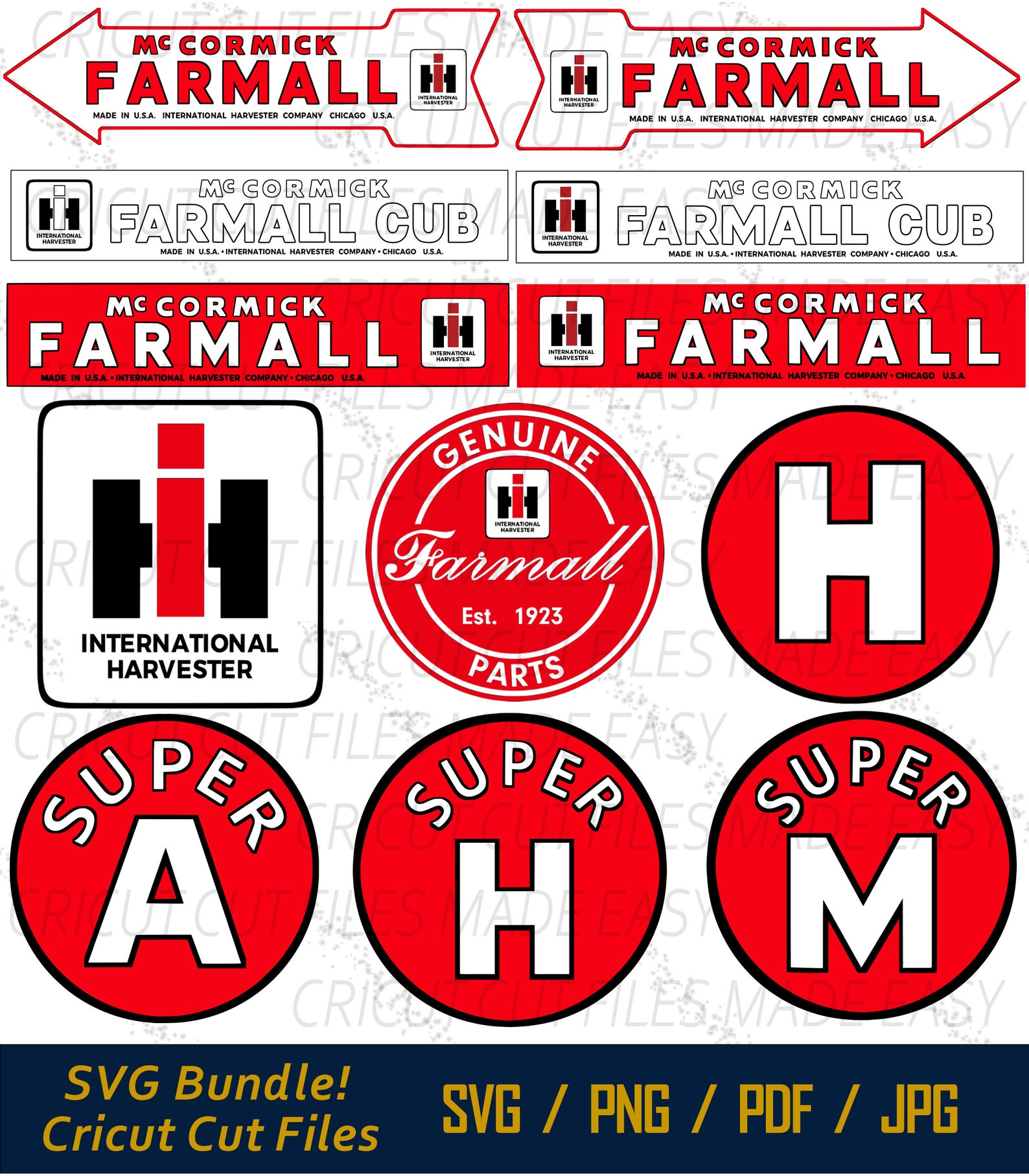 International Harvester SVG Farmall SVG Super M H | Etsy