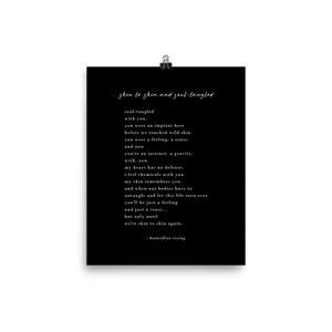 skin to skin and soul-tangled poem - butterflies rising - 8 x 10 black PRINTABLE / DIGITAL DOWNLOAD ©