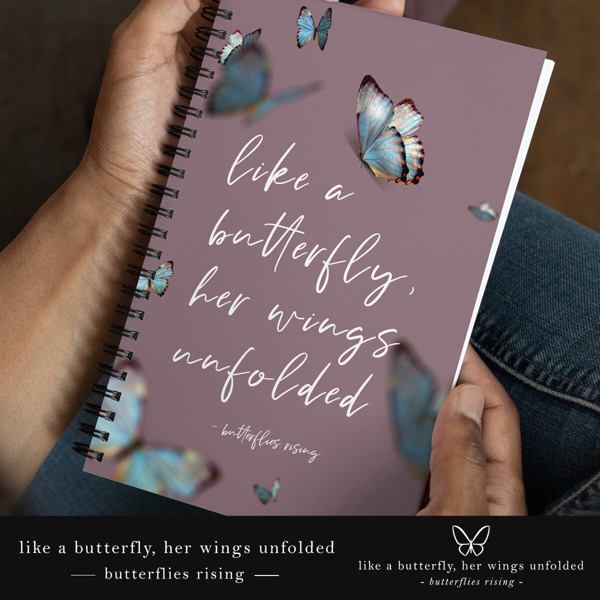 Like a Butterfly, Her Wings Unfolded Butterflies Rising Quote Mauve ...