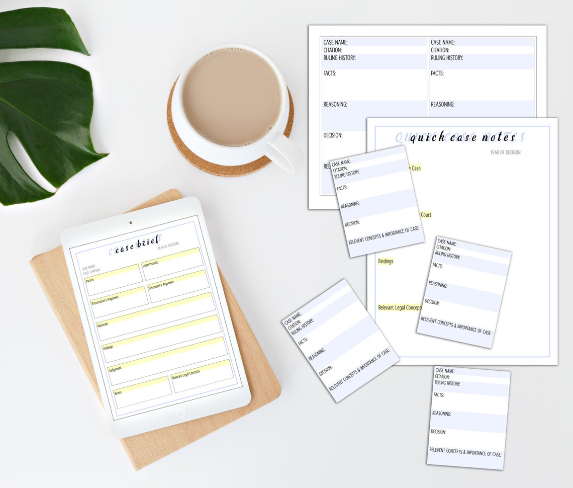 Case Notes & Case Brief Templates | Student Resources | PDF Format | 4 ...