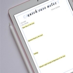 Case Notes & Case Brief Templates | Student Resources | PDF Format | 4 ...