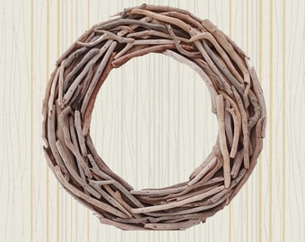 Driftwood Wreath – Rustic Coastal Wall Decor, Beach House Accent, Nautical Home Decoration