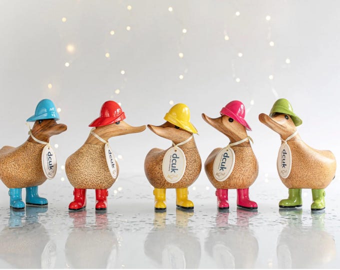 Vintage Dcuk Bamboo Carved Duck Collectible Wooden Figurine Goose From ...
